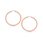 14k Rose Gold Hoop Earrings Polished (3x25mm) 14k Rose Gold Hoop Earrings Polished (3x25mm)
