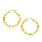 14k Gold Polished Hoop Earrings (4x30 mm)