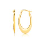 14k Gold Puffed Graduated Open Oval Earrings