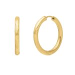 Endless Engraved Round Hoop Earrings in 14K Yellow Gold