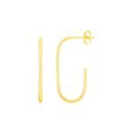 14K Solid Gold J Hoop Earrings Push Back