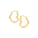 10k Yellow Gold Heart Hoop Earrings 10k Yellow Gold Heart Hoop Earrings