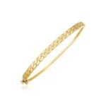 14k Yellow Gold Cuban Chain Link Bangle High Polish (4.60 mm)