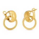 14k Yellow Gold Interlocking Omega Hoops