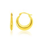 14k Gold Graduated Round Shape Hoop Earrings