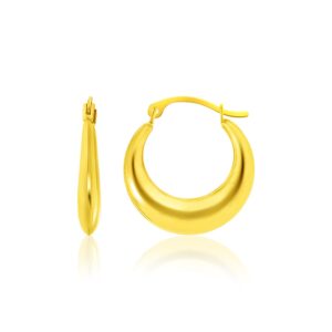 14k Gold Graduated Round Shape Hoop Earrings