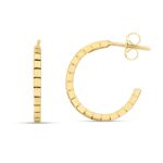 14k Gold Brick Omega Hoop Earrings 14k Gold Brick Omega Hoop Earrings