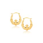 10k Gold Claddagh Hoop Earrings 10k Gold Claddagh Hoop Earrings
