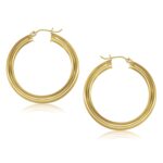14k Gold Hoop Earrings Polished (5x40mm)