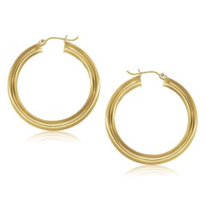 14k Gold Hoop Earrings Polished (5x40mm)