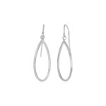 14k White Gold Open Teardrop Dangles Earrings Polished surface 14k White Gold Open Teardrop Dangles Earrings Polished surface
