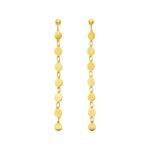 14k Gold Post Dangle Earrings with Polished Circles