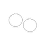 14k White Gold Polished Hoop Earrings (3x20mm) 14k White Gold Polished Hoop Earrings (3x20mm)