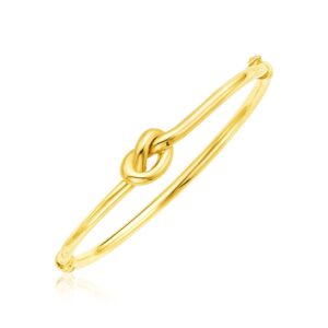 14k Yellow Gold Knot Bangle Bracelet with Polished (9.50 mm)