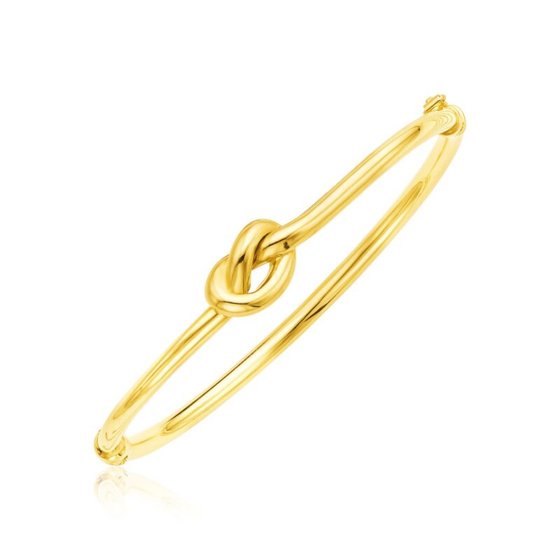 14k Yellow Gold Knot Bangle Bracelet with Polished (9.50 mm)