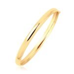 14k Yellow Gold Childrens Bangle Polished Dome Design (5.50 mm)