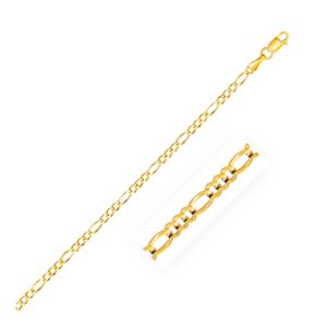 14k Yellow Gold Figaro Anklet 2.8mm