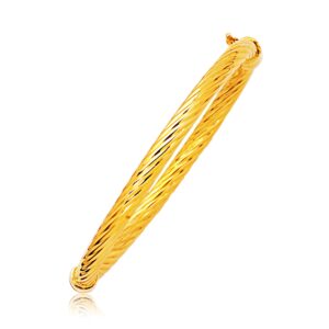 14k Gold Cable Motif Bangle (5.00 mm)