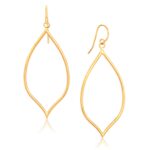 Long Marquise Shaped Drop Dangle Earrings 14k Yellow Gold Long Marquise Shaped Drop Dangle Earrings 14k Yellow Gold