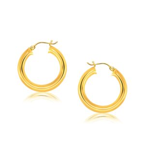 14k Yellow Gold 30 mm Hoop Earrings 5mm Thick