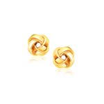 14k Yellow Gold Love Knot Stud Earrings Classic Design 14k Yellow Gold Love Knot Stud Earrings Classic Design