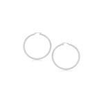 14k White Gold Polished Hoop Earrings (3x15mm) 14k White Gold Polished Hoop Earrings (3x15mm)