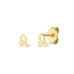 Leo Stud Earrings 14k Yellow Gold