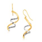 Double Helix Dangling Earrings 14k Two Tone Gold Double Helix Dangling Earrings 14k Two Tone Gold