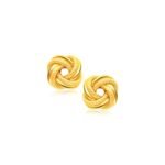 14k Yellow Gold Intertwined Love Knot Stud Earrings