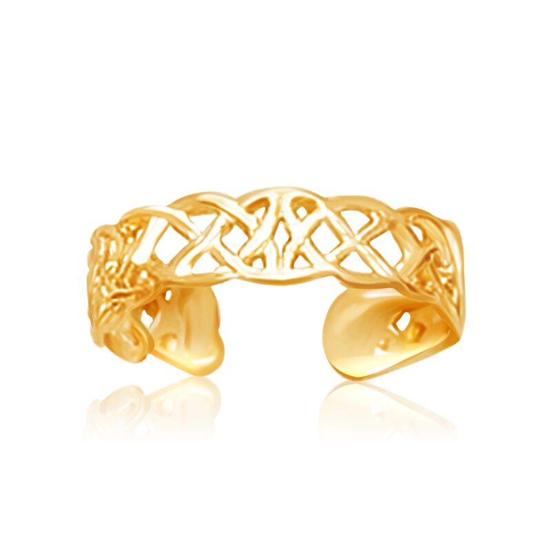 14k Yellow Gold Celtic Knot Toe Ring