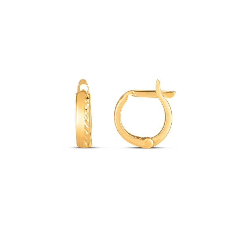 Huggie Hoops 14k Gold Textured (3x10mm)