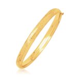 14k Gold Childrens Bangle with Dome Motif Diamond Cuts (5.50 mm)