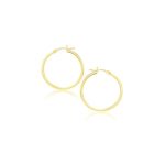 14k Gold Tiny Hoop Earrings Polished (2x20mm)