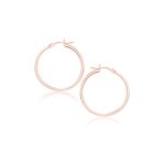 14k Rose Gold Hoop Earrings Polished (2x25mm)
