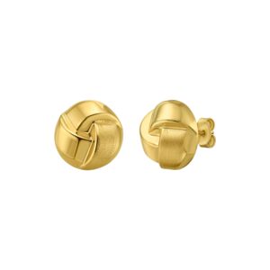 14k Yellow Gold Fancy Knot Stud Earrings