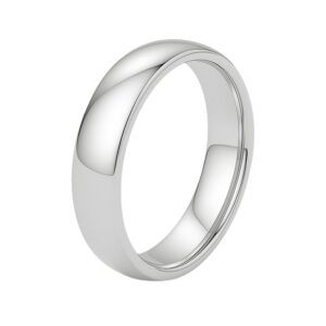 14k White Gold Comfort Fit Wedding Band (5.00 mm)