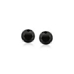 14k White Gold Stud Earrings with Black Faceted Cubic Zirconia (6mm) 14k White Gold Stud Earrings with Black Faceted Cubic Zirconia (6mm)