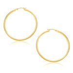 14k Gold Classic Small Hoop Earrings Polished (1.5x30mm)