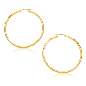 14k Gold Classic Small Hoop Earrings Polished (1.5x30mm)