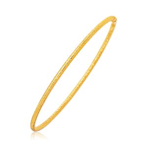 14k Gold Stackable Bangle Thin Textured (3.00 mm)