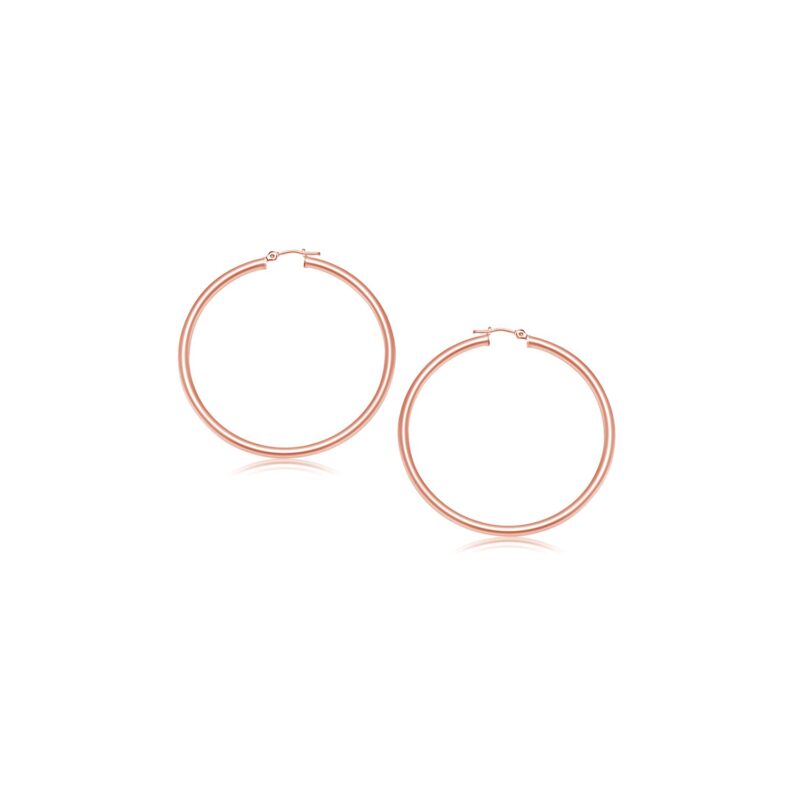 14k Rose Gold Mini Hoop Earrings (3x15mm)