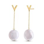 14k Gold Tesoro Pearl Drop Chain Earrings