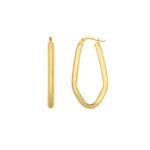 Geometric Oval Hoop Earrings in 10K Yellow Gold Geometric Oval Hoop Earrings in 10K Yellow Gold