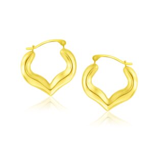 10k Gold Very Small Heart Shape Hoop Earrings