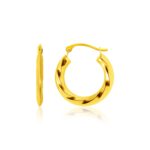 14k Gold Wavy Hoop Earrings Small 14k Gold Wavy Hoop Earrings Small