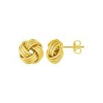 Triple Love Knot Stud Earrings in 14k Yellow Gold