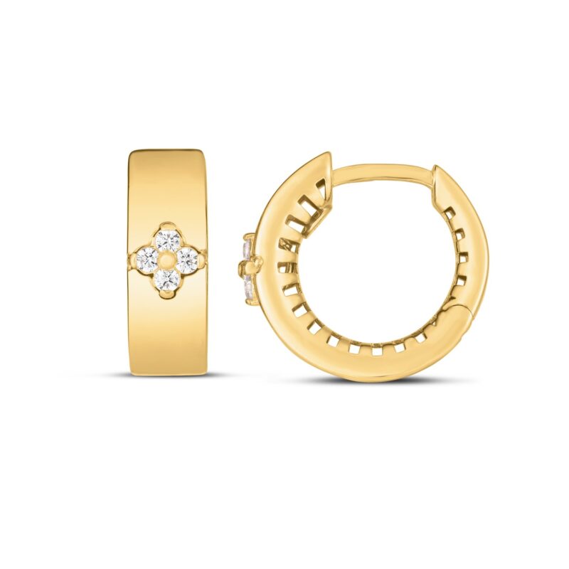 14k Gold Trilogy Diamond Clover Earrings