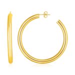 14k Yellow Gold Classic Medium Hoop Earrings (4x40mm)