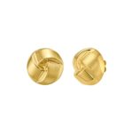 Large Fancy Knot Stud Earrings Polished 14K Gold