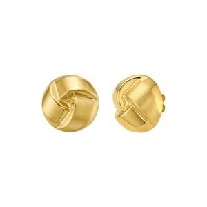 Large Fancy Knot Stud Earrings Polished 14K Gold